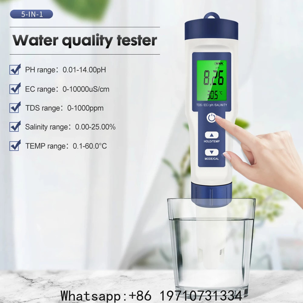 Water Testing Kit - Misuratore di pH digitale 5 in